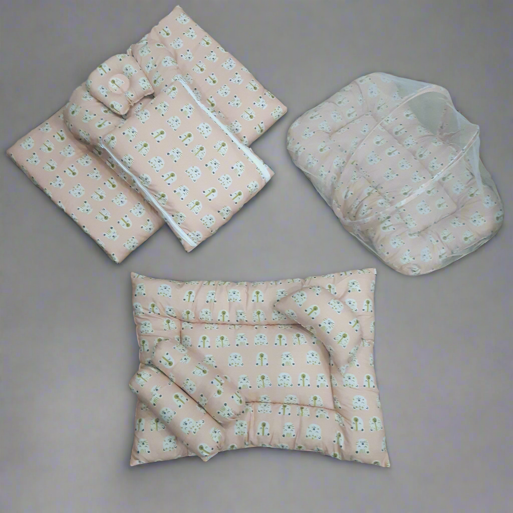 8 Pieces Baby Bedding Set Pink Tiger VOL-18-8