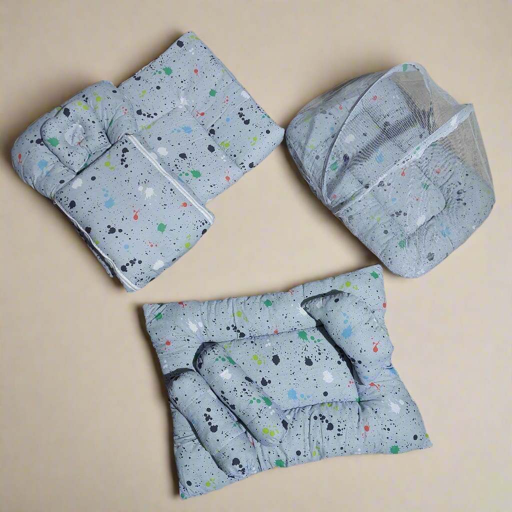 8 Pieces Baby Bedding Grey paint printed - VOL 11
