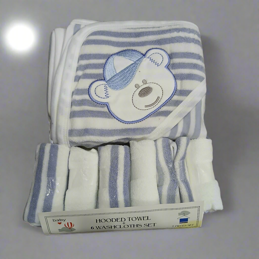 Baby Bath Towel With 6 Face Towels