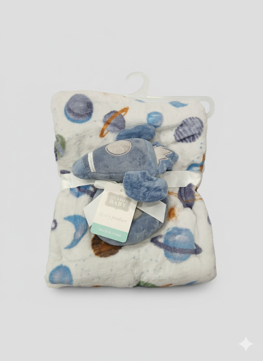 Emporio Blanket With stuff Toy white planet