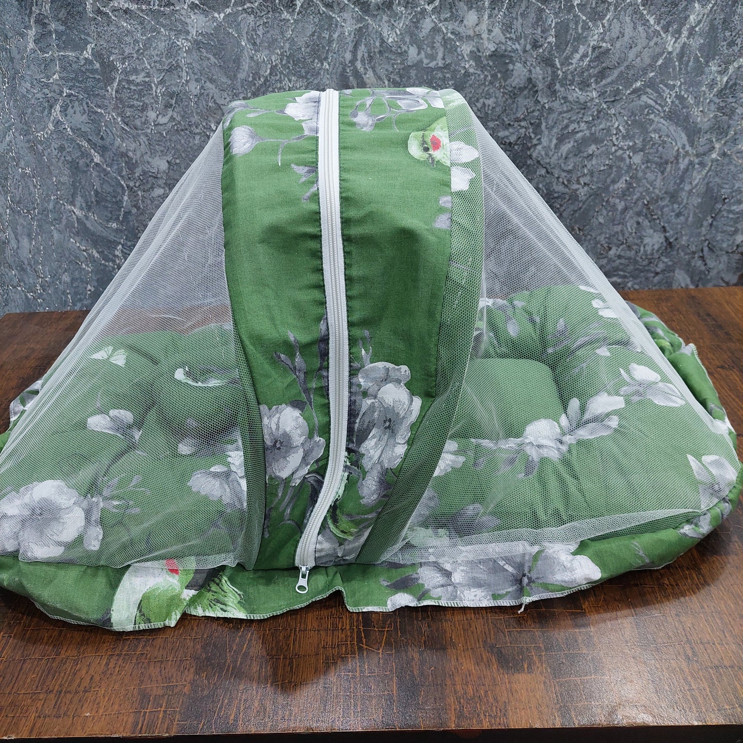 Mosquito Net green grey flower