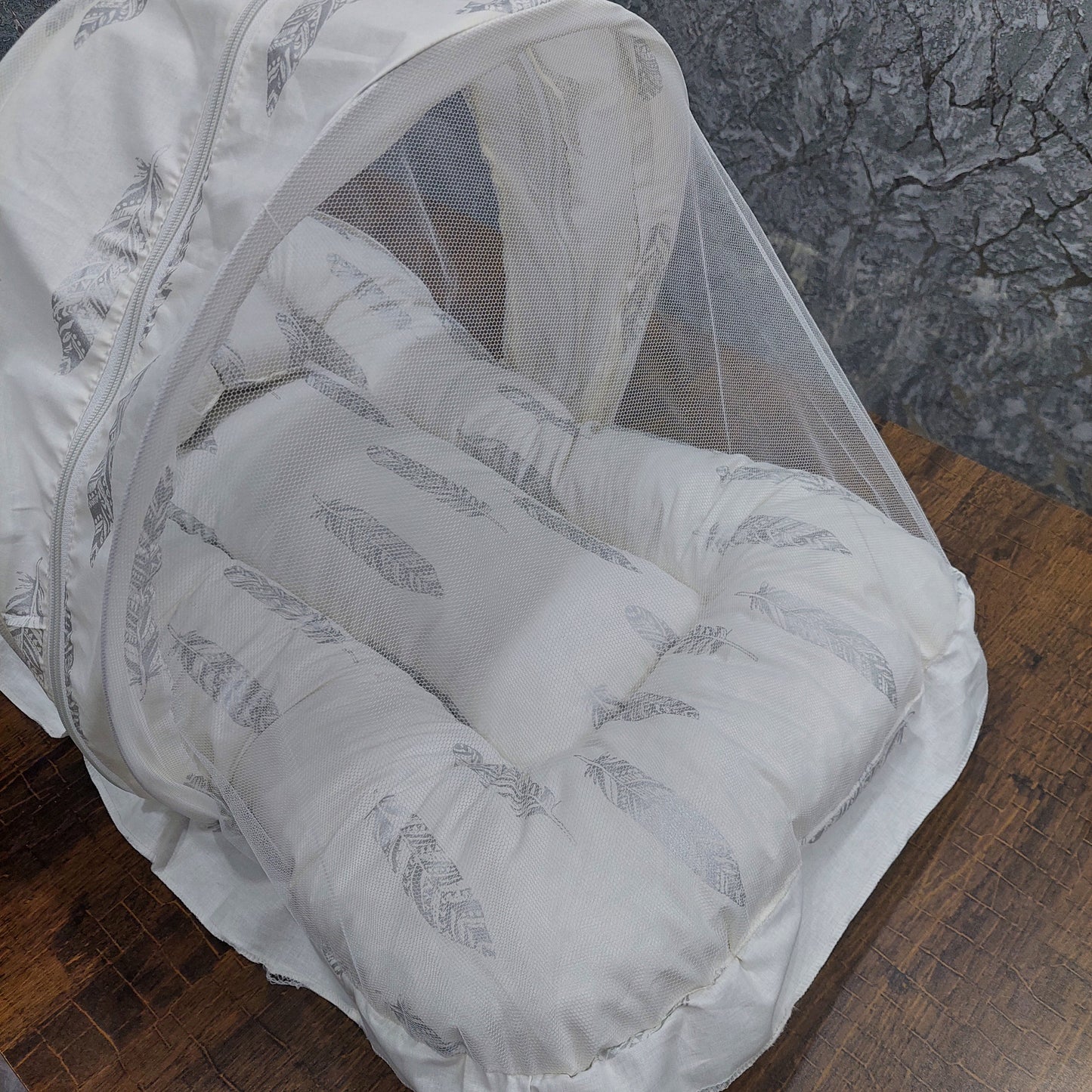 Mosquito Net White silver leafs