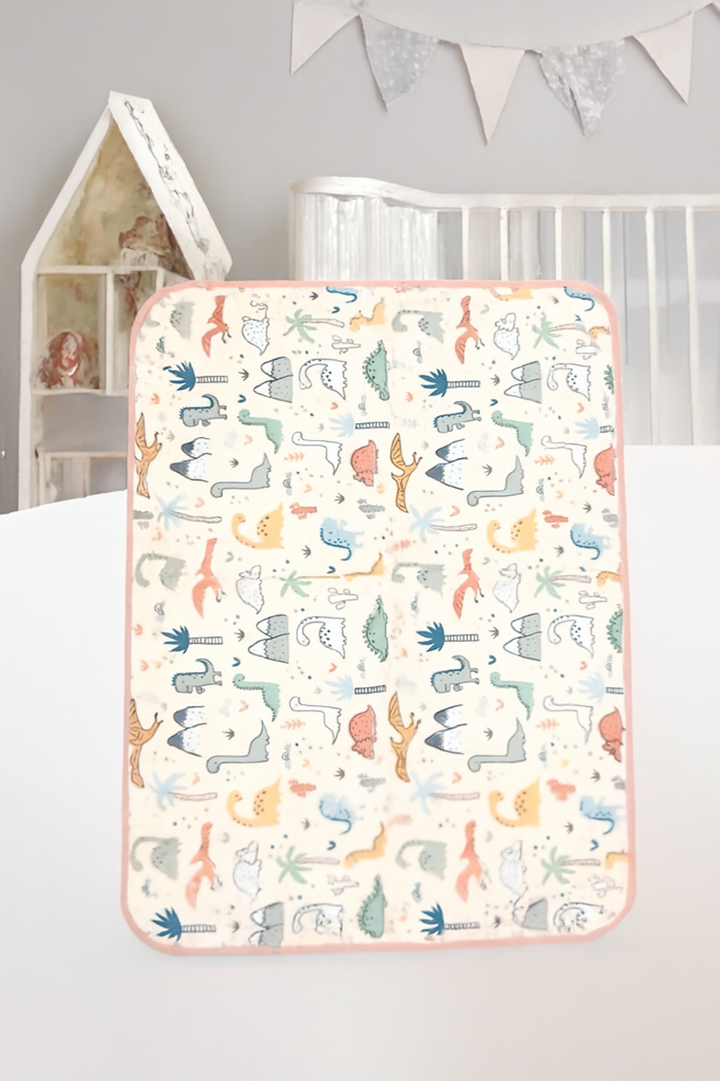 Diaper Changing Sheet Baby pink Dino