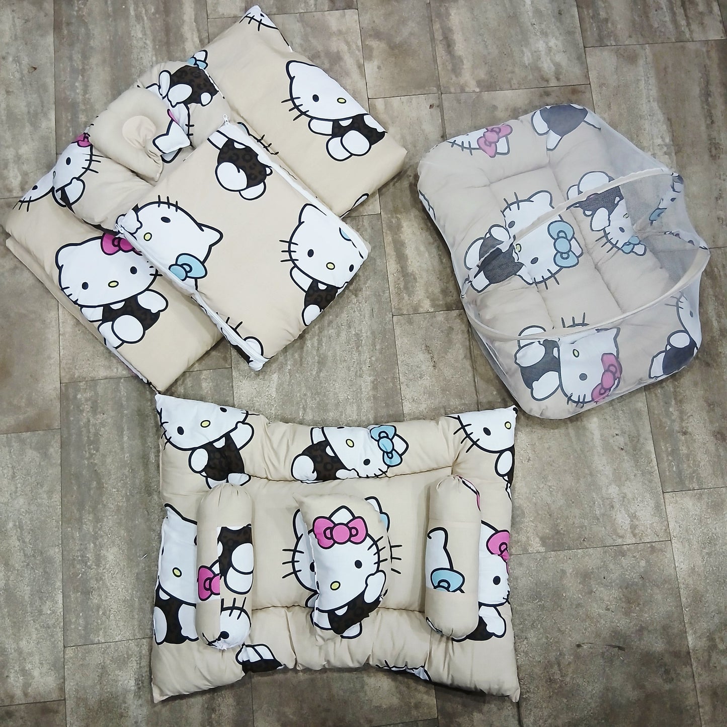 8 Pieces Baby Bedding set brown kitty Vol-29-8
