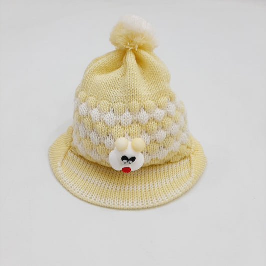 Pcap Woolen yellow white