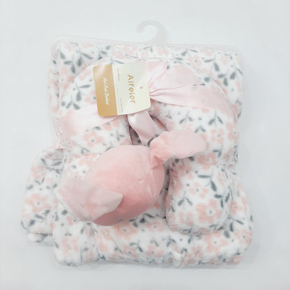 Emporio Blanket With Neck Pillow  Pink Rabbit