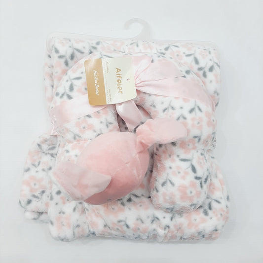Emporio Blanket With Neck Pillow  Pink Rabbit
