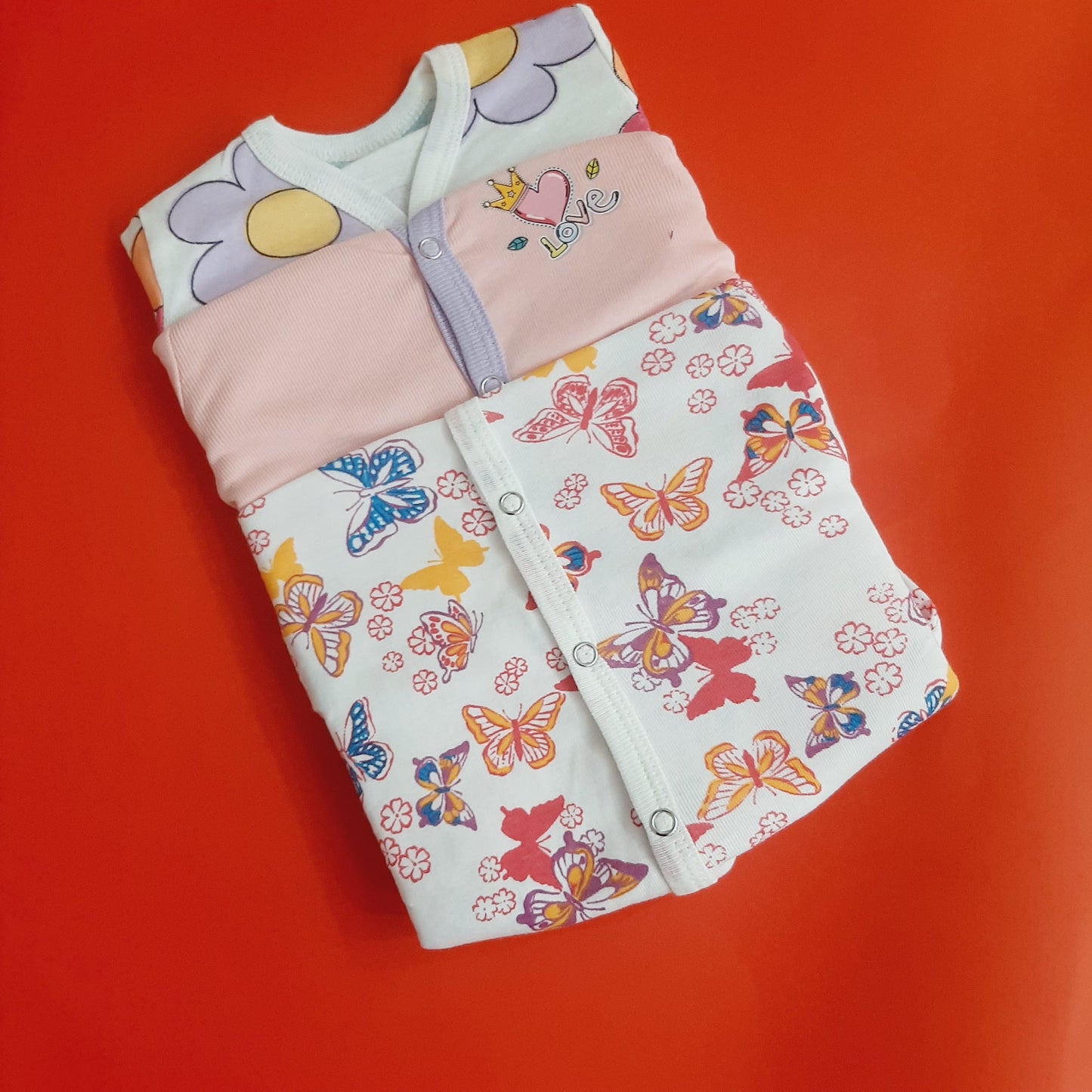 Pack Of 3 Sleep Suit Pink 1