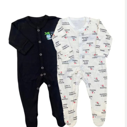Pack Of 2 Sleep Suit Black Mom Dad