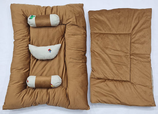 5 Pieces Baby Bedding Set Velvet Brown VOL-25-8