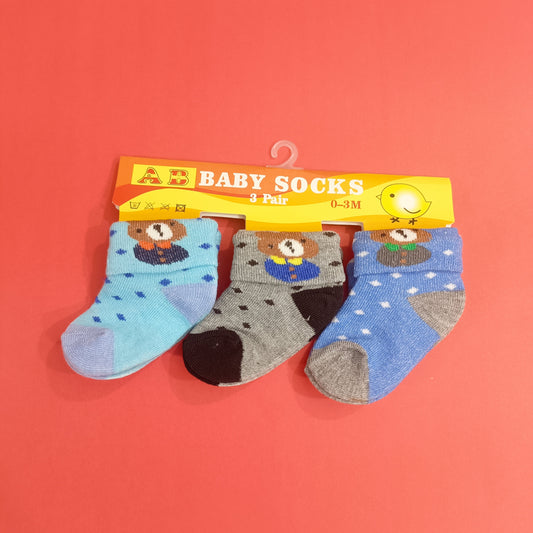 Pack Of 3 Socks Bear Dotted 1