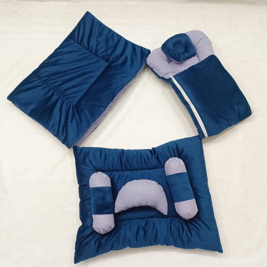 7 Pieces Baby Bedding Set Velvet Blue Lining VOL-28-8