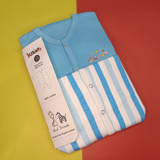 Pack Of 2 Sleep Suit sky blue white