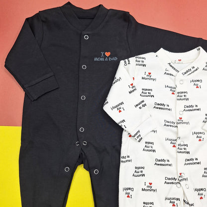 Pack Of 2 Sleep Suit Black Mom Dad