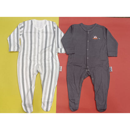 Pack Of 2 Sleep Suit grey white lining