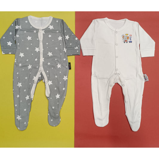 Pack Of 2 Sleep Suit white Grey