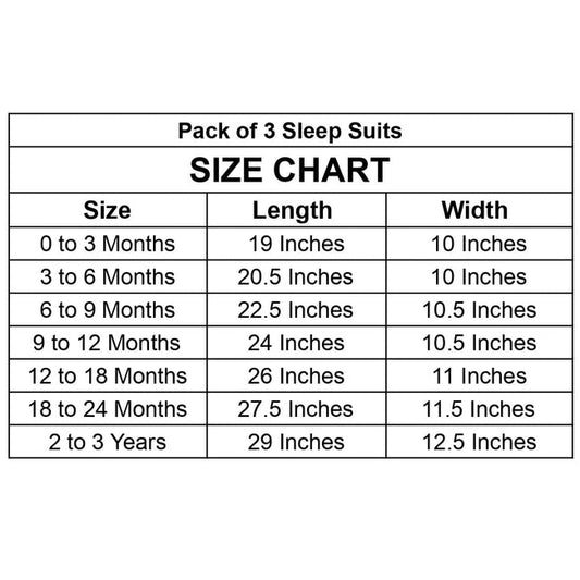 Pack of 3 Sleep Suit Grey unisex