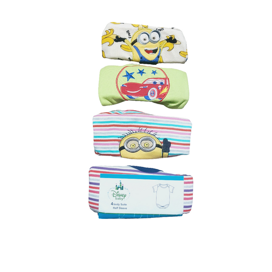 Pack Of 4 Baby Body Suit Disnep minion banana