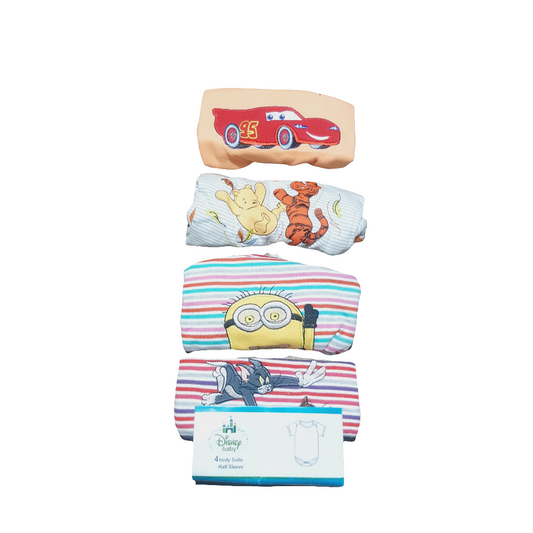Pack Of 4 Baby Body Suit Disnep car
