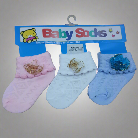Pack Of 3 Socks flower
