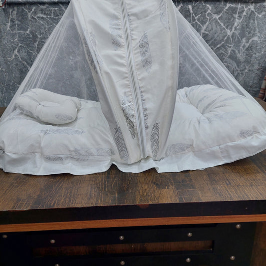 Mosquito Net White silver leafs