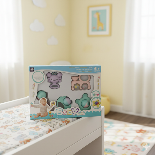 5 Pieces Rattle Set Baby Toy Box