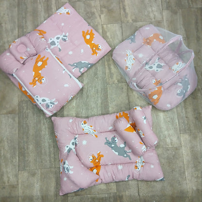 8 Pieces Baby Bedding set pink CAT VOL-12-8
