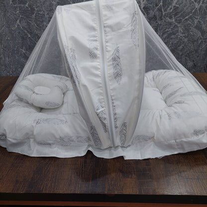 Mosquito Net White silver leafs