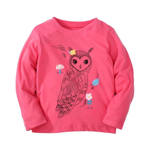 Imported Baby Shirts Pink Owl