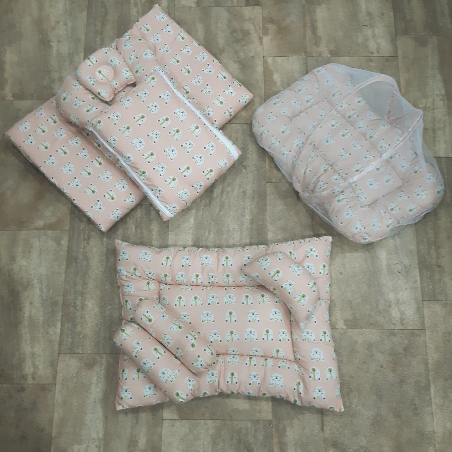 8 Pieces Baby Bedding Set  Pink Tiger VOL-18-8