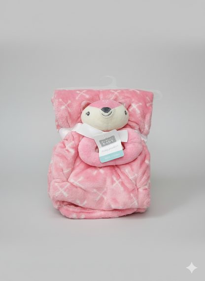 Emporio Blanket With stuff Toy pink fox