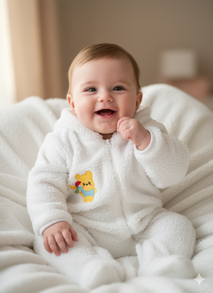 Warm & cozy Baby Romper fur