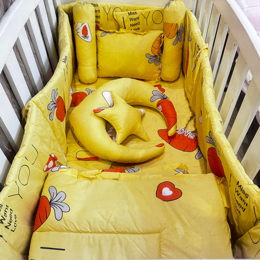 8 Pieces Cot Set yellow Rabbit