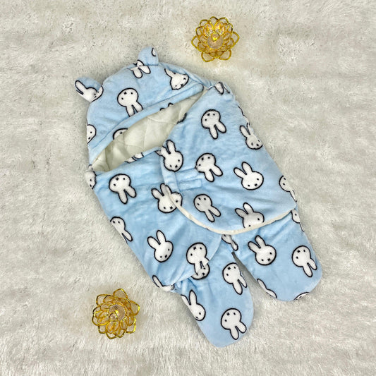 Warm Cozy Swaddles blue rabbit
