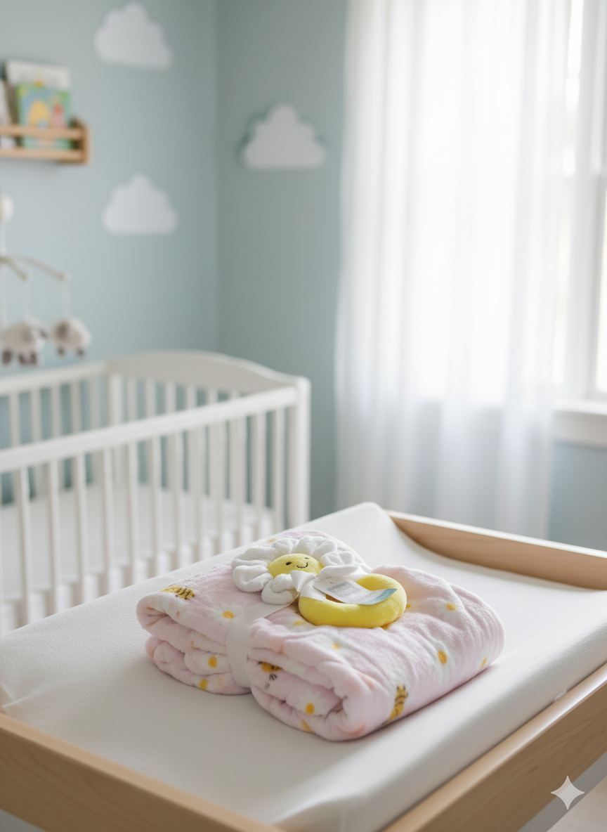 Emporio Blanket With stuff Toy baby pink honey bee