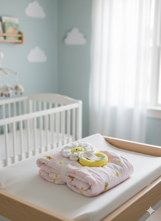 Emporio Blanket With stuff Toy baby pink honey bee