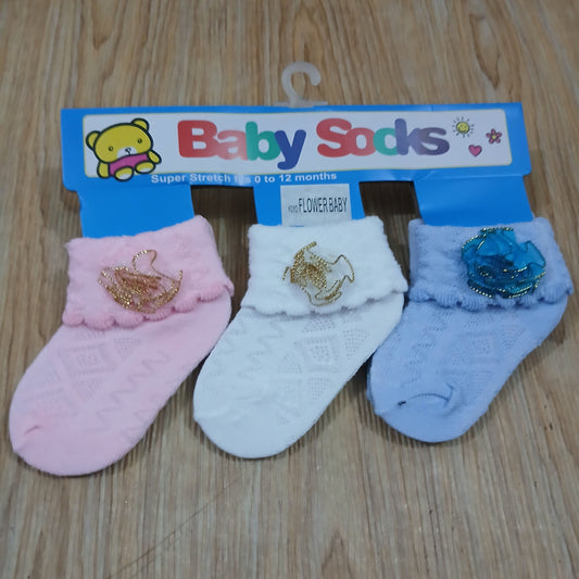 Pack Of 3 Socks flower
