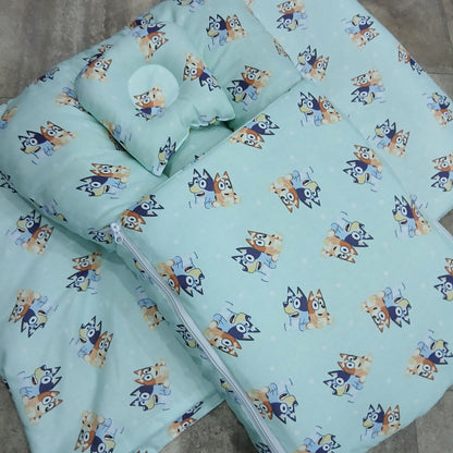 8 Pieces Baby Bedding set sea green puppy Vol-2-8