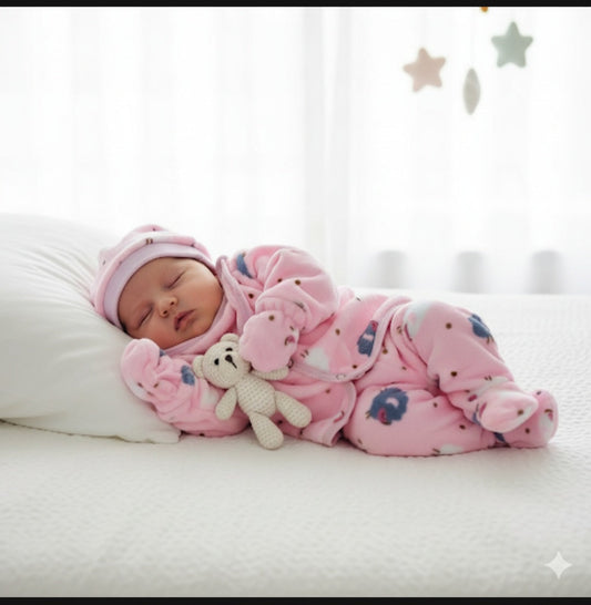 Six pieces Baby Suit For Winter Pink sheep